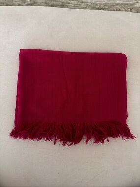 Red Fringed Scarf